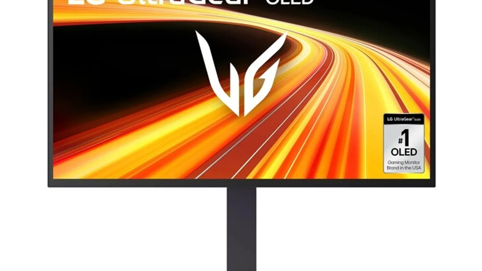 LG 27GX790B-B UltraGear OLED gaming monitor on stand