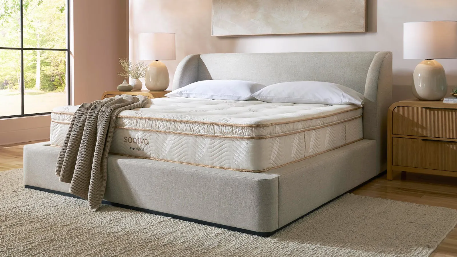 Saatva Latex Hybrid mattress for firmer breathable cooling sleep